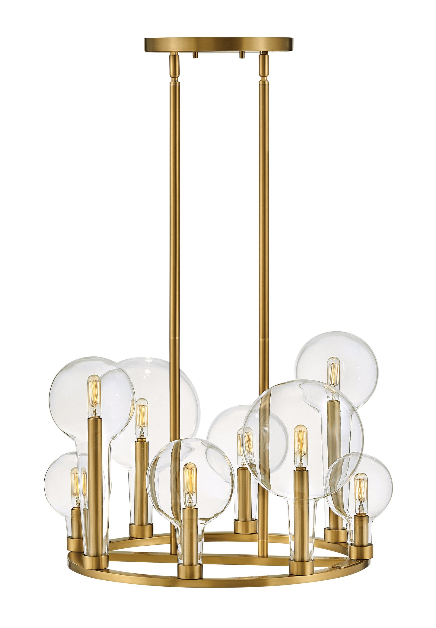 Alchemy Medium Single Tier Chandelier In Light Brass Finish