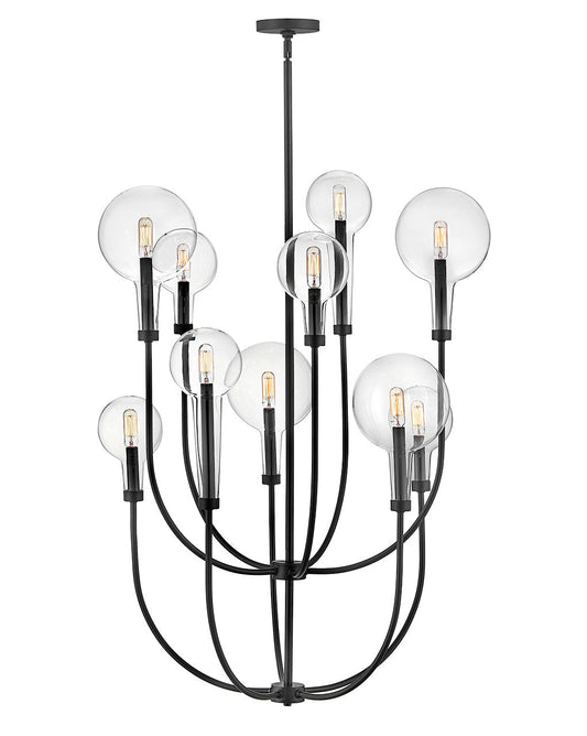 Alchemy Medium Multi Tier Chandelier In Black Finish