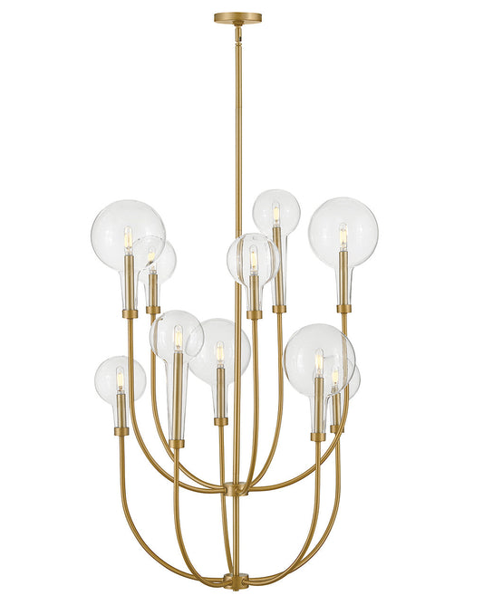 Alchemy Medium Multi Tier Chandelier In Light Brass Finish