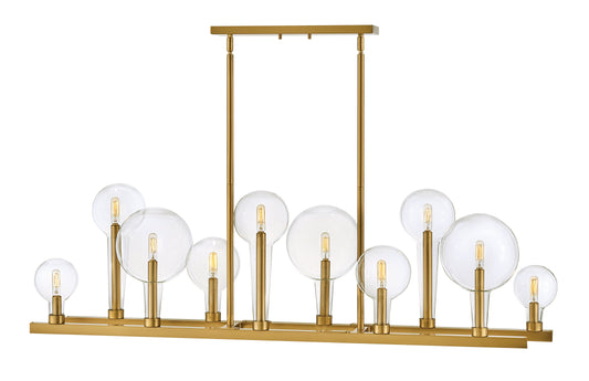 Alchemy Medium Ten Light Linear In Light Brass Finish