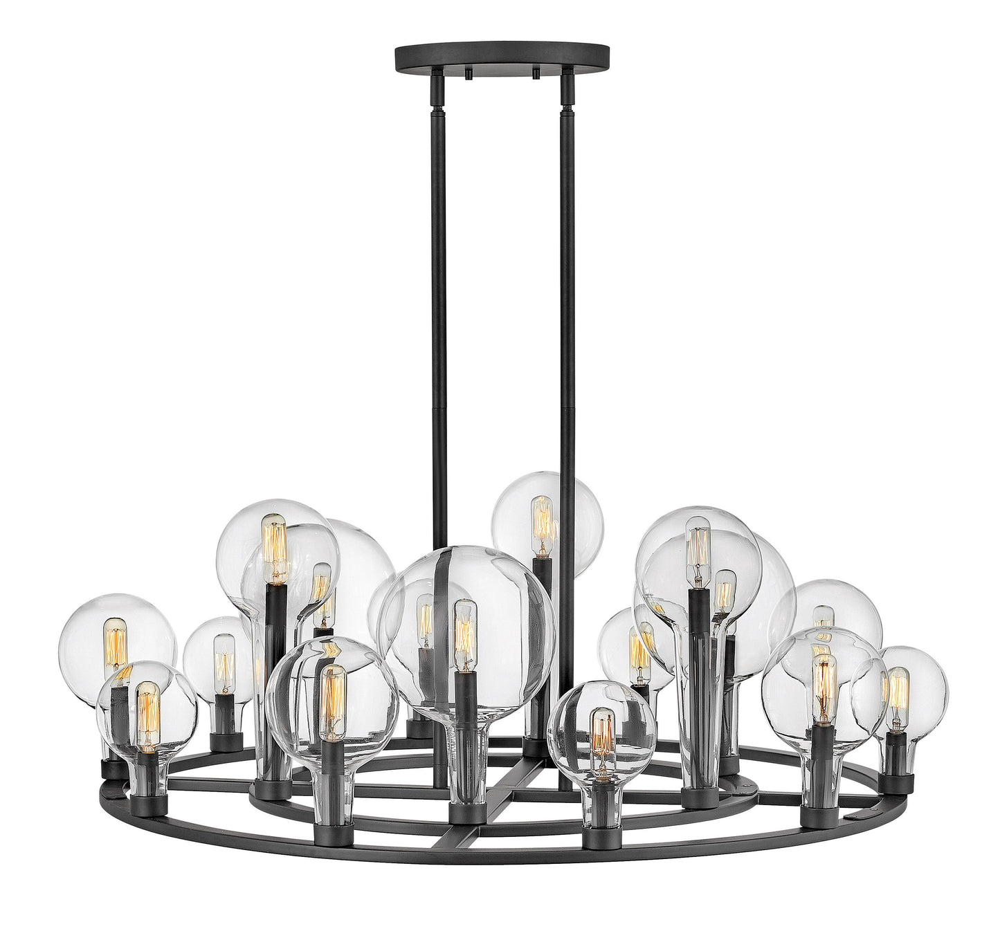 Alchemy Large Single Tier Chandelier In Black Finish