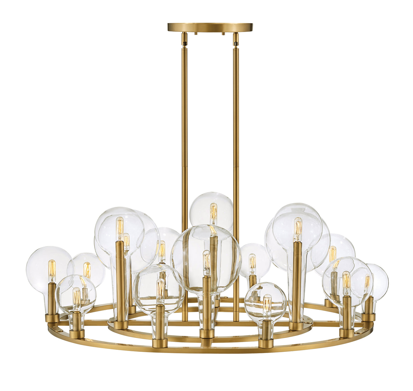 Alchemy Large Single Tier Chandelier In Light Brass Finish