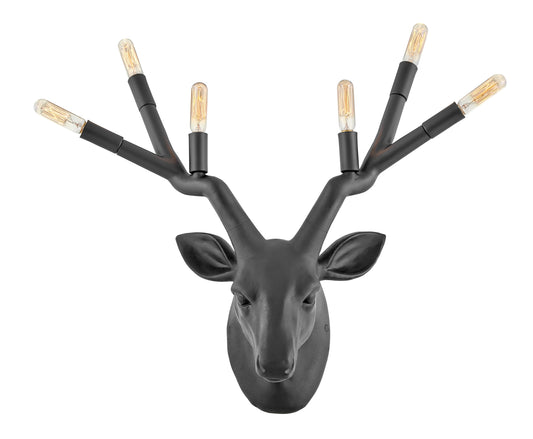 Stag Large Six Light Sconce In Black Finish