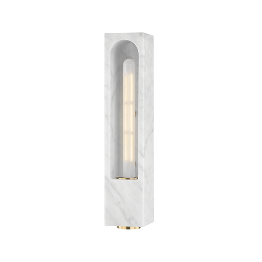 Erwin Wall Sconce with White Marble Finish