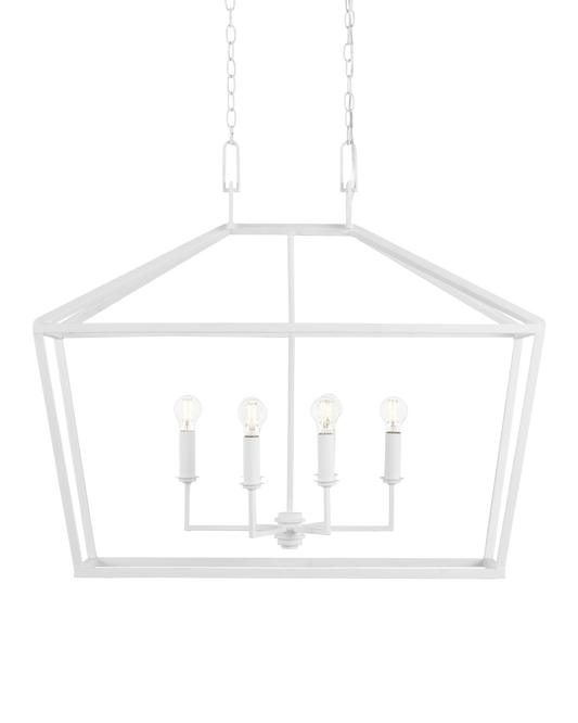 Denison Rectangular White Lantern
