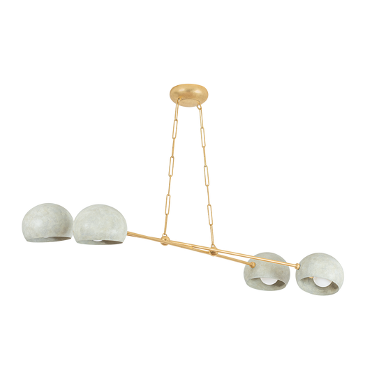 TURNER Chandelier with Vintage Gold Leaf/Limewash Plaster Finish