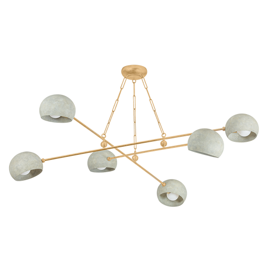 TURNER Chandelier with Vintage Gold Leaf/Limewash Plaster Finish