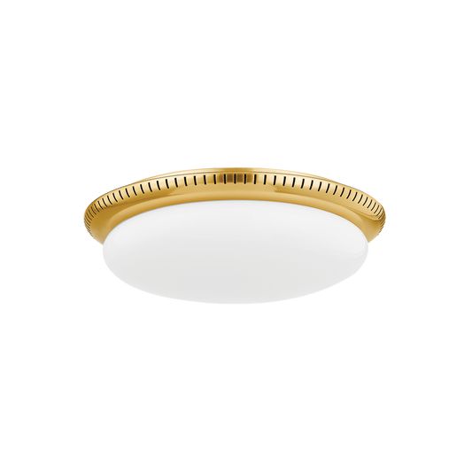 NORTH CASTLE FLUSH MOUNT with AGED BRASS Finish