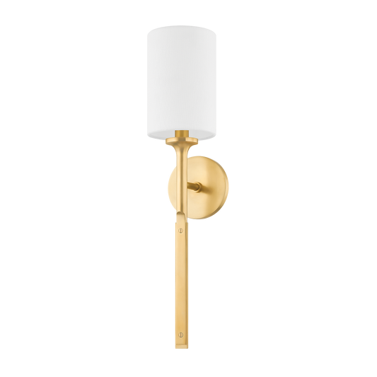 BREWSTER Wall Sconce with Aged Brass Finish