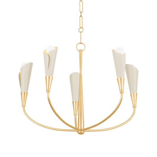 MONTROSE Chandelier with VINTAGE GOLD LEAF/SOFT SAND Finish