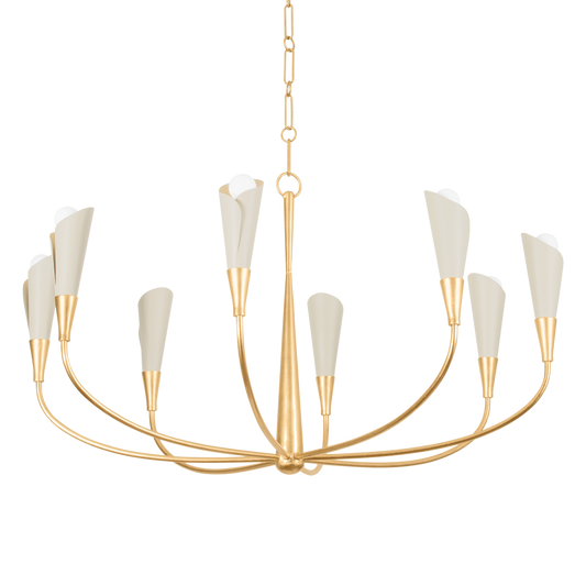 MONTROSE Chandelier with VINTAGE GOLD LEAF/SOFT SAND Finish