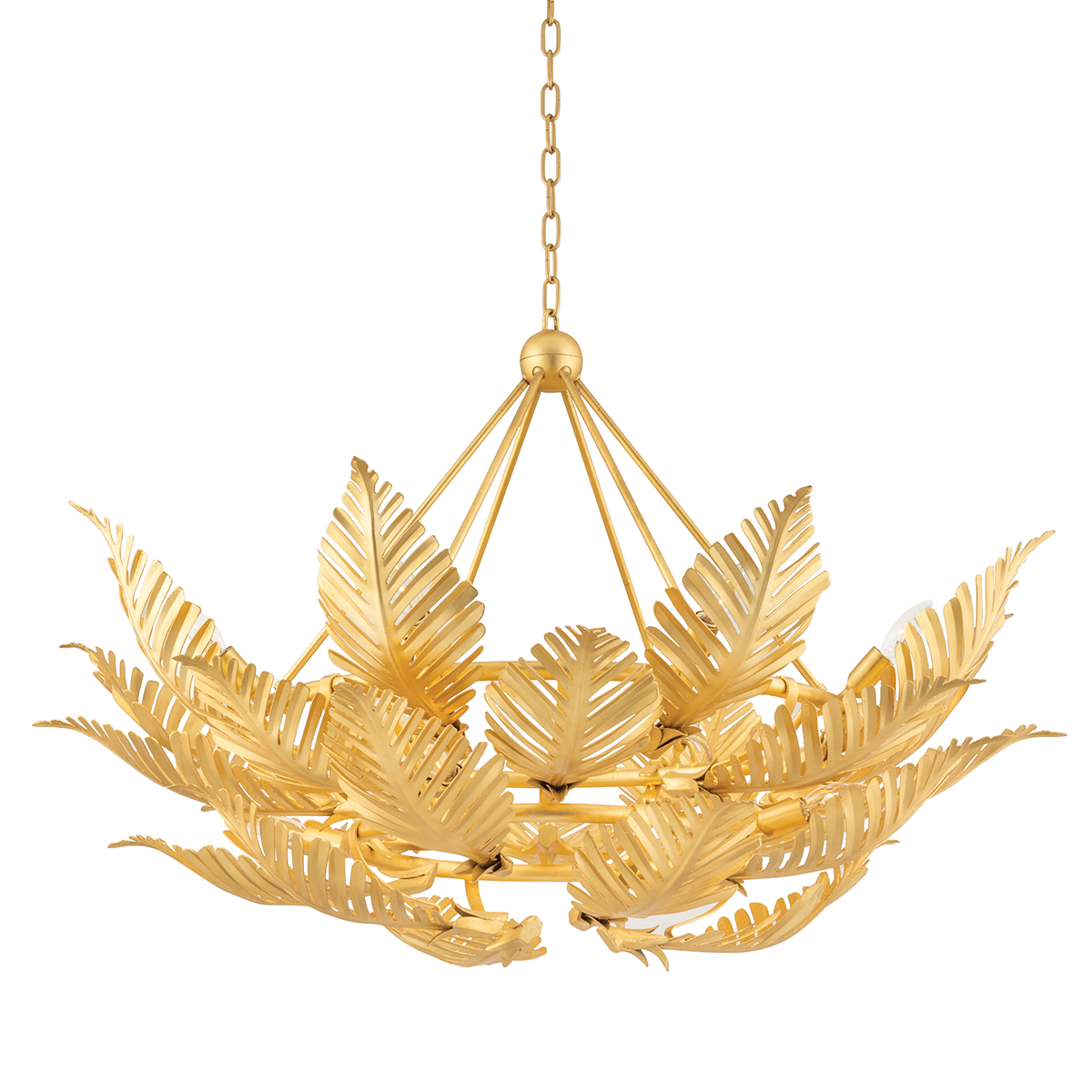 Tropicale Chandelier In Gold Leaf Finish