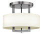Hampton Medium Semi-Flush Mount In Brushed Nickel Finish