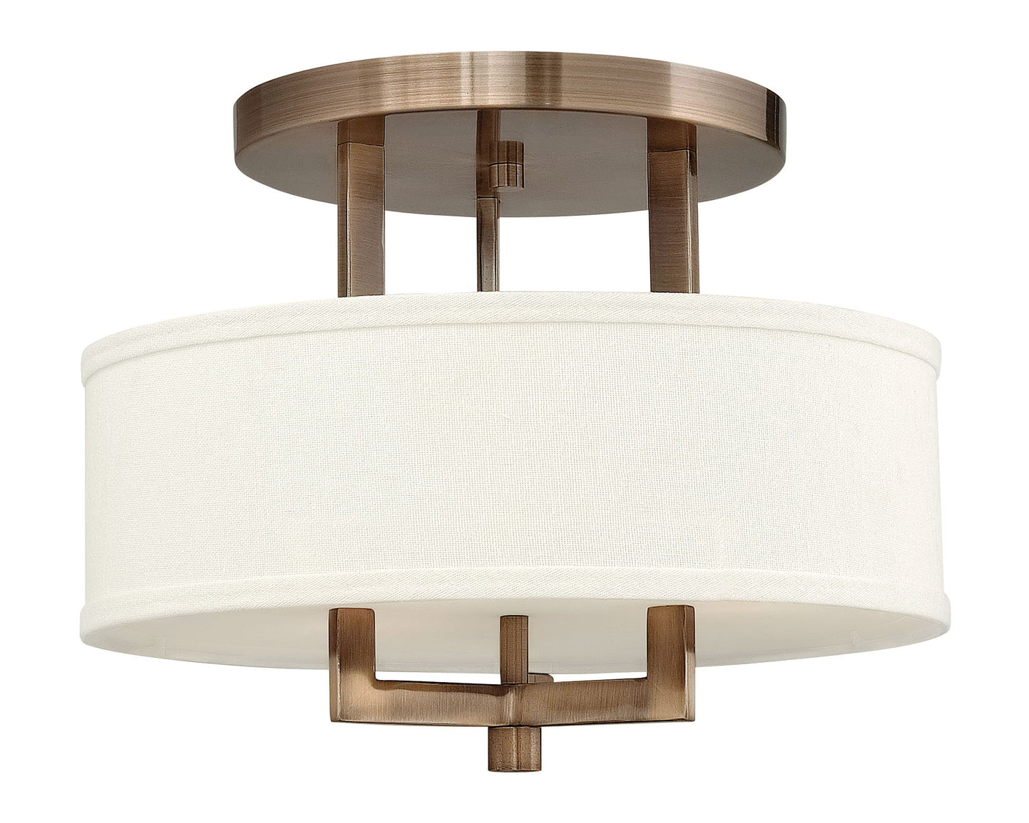 Hampton Medium Semi-Flush Mount In Light Brass Finish