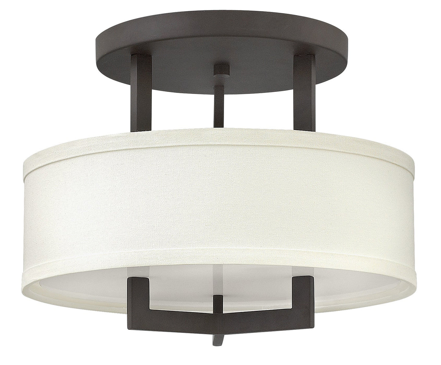 Hampton Medium Semi-Flush Mount In Dark Bronze Finish