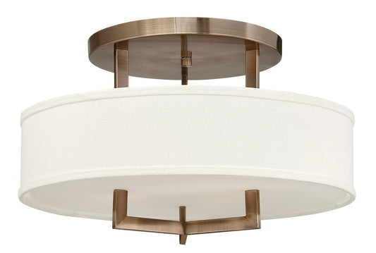 Hampton Medium Semi-Flush Mount In Light Brass Finish