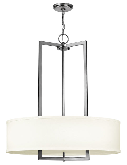 Hampton Medium Drum Chandelier In Brushed Nickel Finish