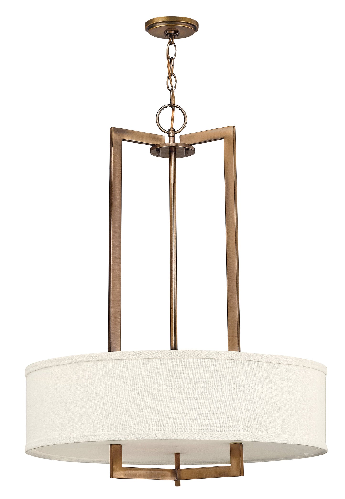 Hampton Medium Drum Chandelier In Light Brass Finish