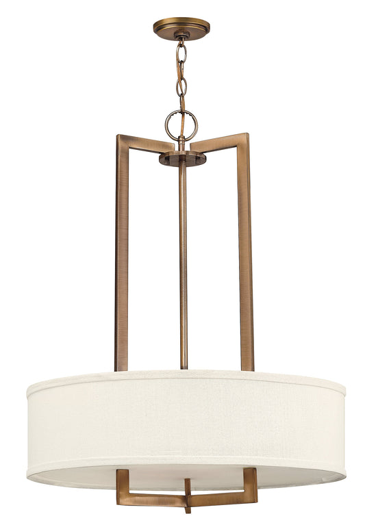 Hampton Medium Drum Chandelier In Light Brass Finish