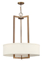 Hampton Medium Drum Chandelier In Light Brass Finish