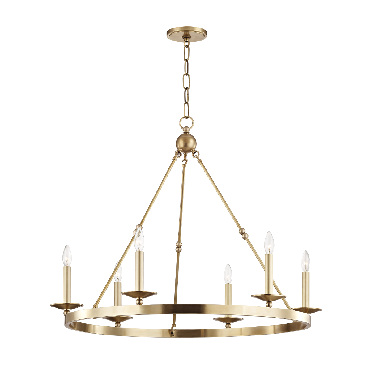 Allendale Chandelier with Aged Brass Finish