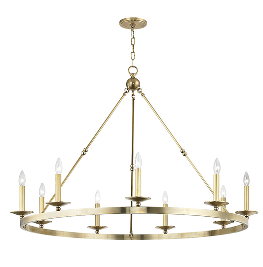Allendale Chandelier with Aged Brass Finish
