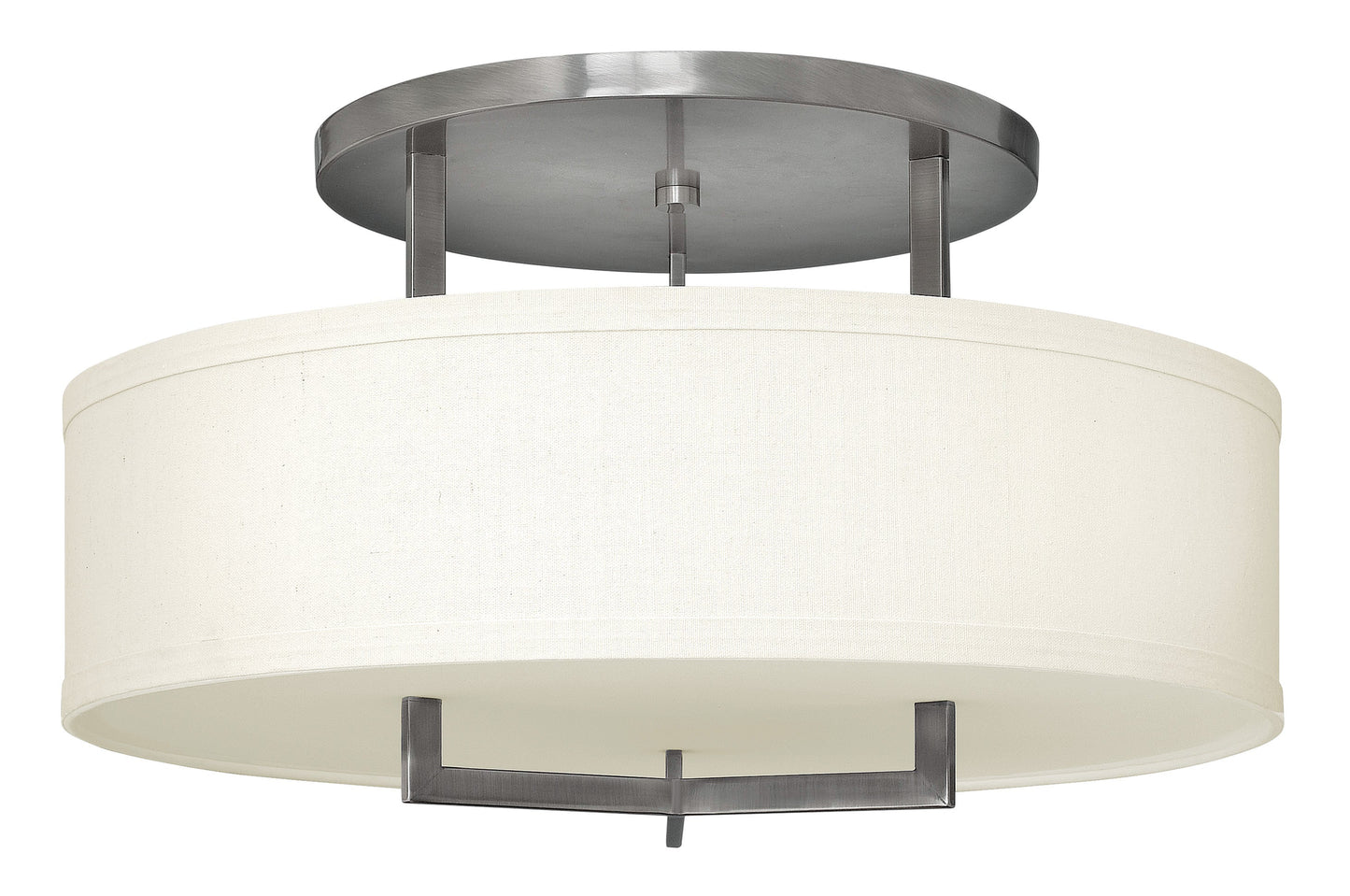 Hampton Large Semi-Flush Mount In Brushed Nickel Finish