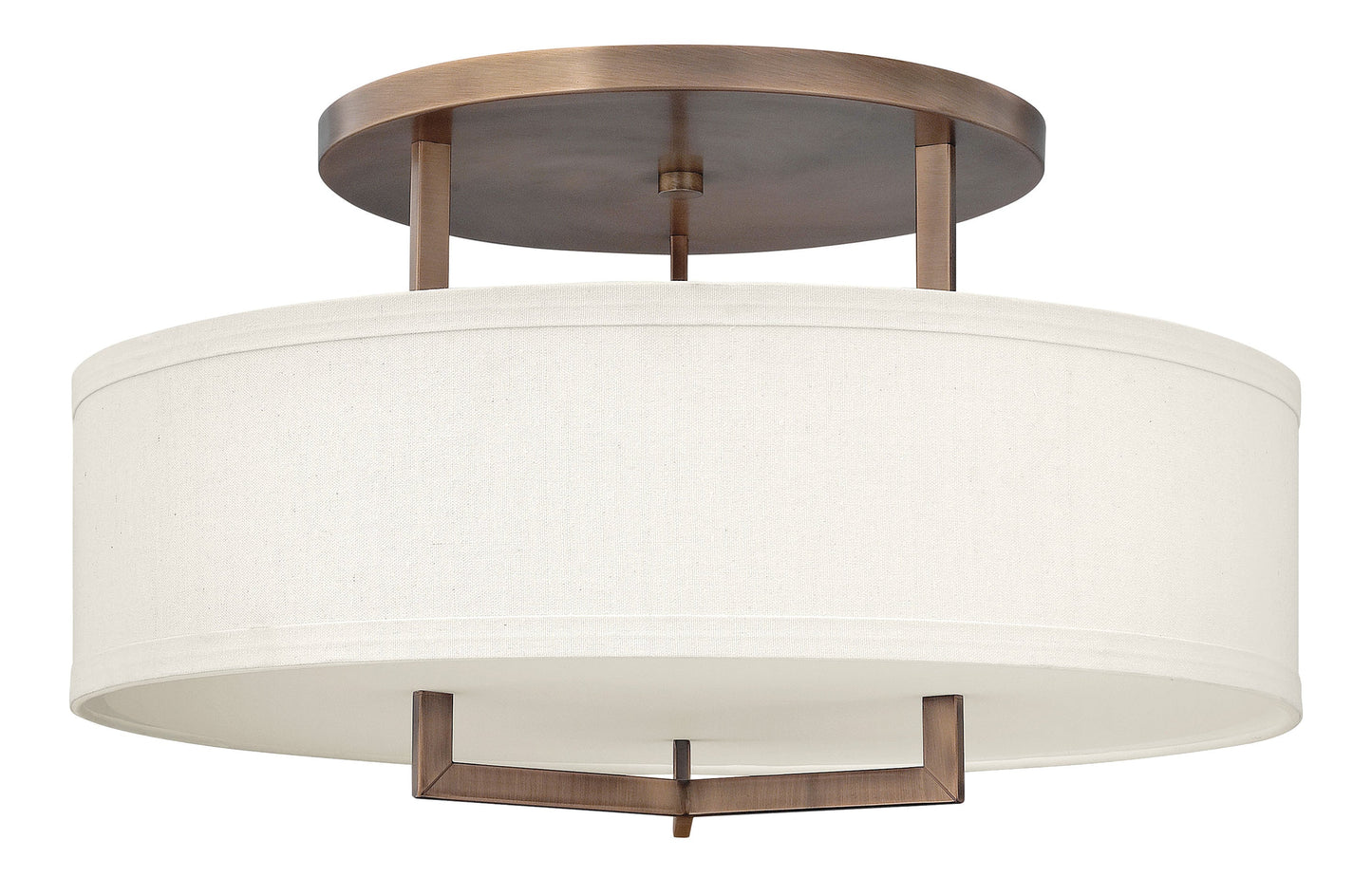 Hampton Large Semi-Flush Mount In Light Brass Finish