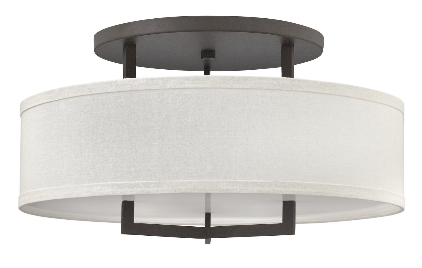 Hampton Large Semi-Flush Mount In Dark Bronze Finish