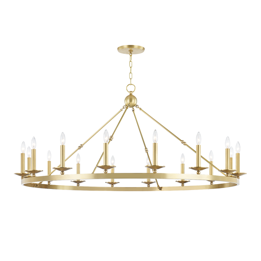 Allendale Chandelier with Aged Brass Finish