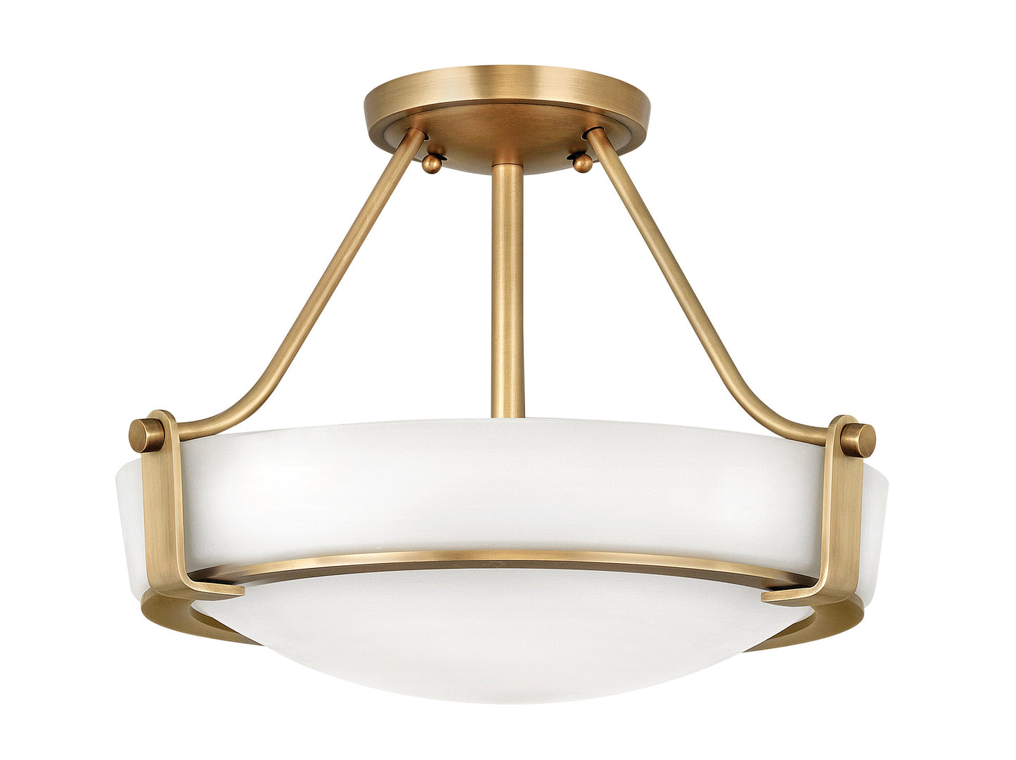 Hathaway Medium Semi-Flush Mount In Light Brass Finish