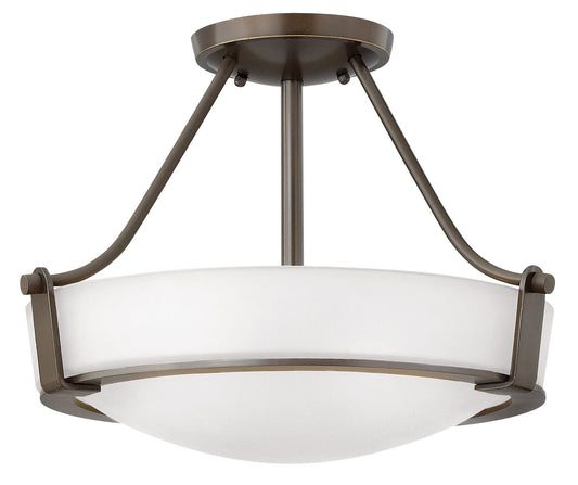Hathaway Medium Semi-Flush Mount In Dark Brass Finish