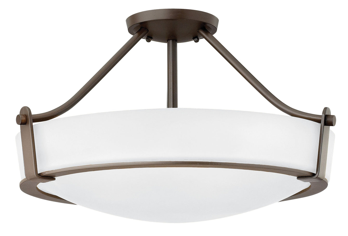 Hathaway Medium Semi-Flush Mount In Dark Brass Finish