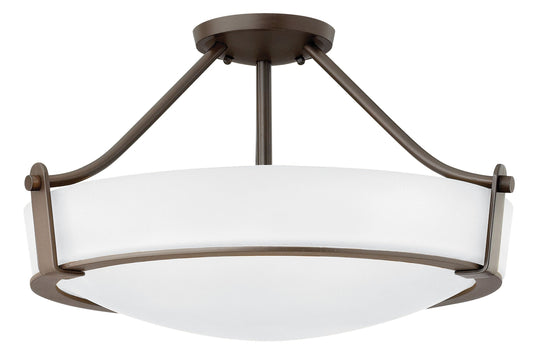 Hathaway Medium Semi-Flush Mount In Dark Brass Finish