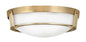 Hathaway Medium Flush Mount In Light Brass Finish