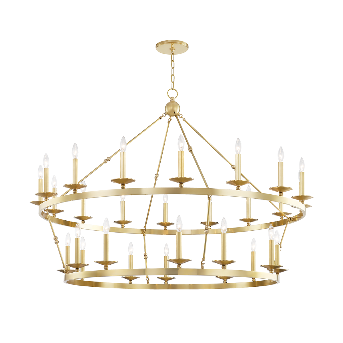 Allendale Chandelier with Aged Brass Finish
