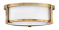 Lowell Small Flush Mount In Light Brass Finish