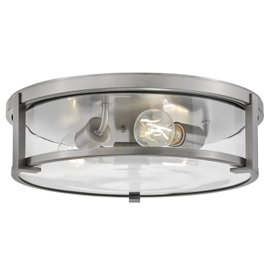 Lowell Medium Flush Mount In Brushed Nickel Finish