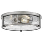 Lowell Medium Flush Mount In Brushed Nickel Finish