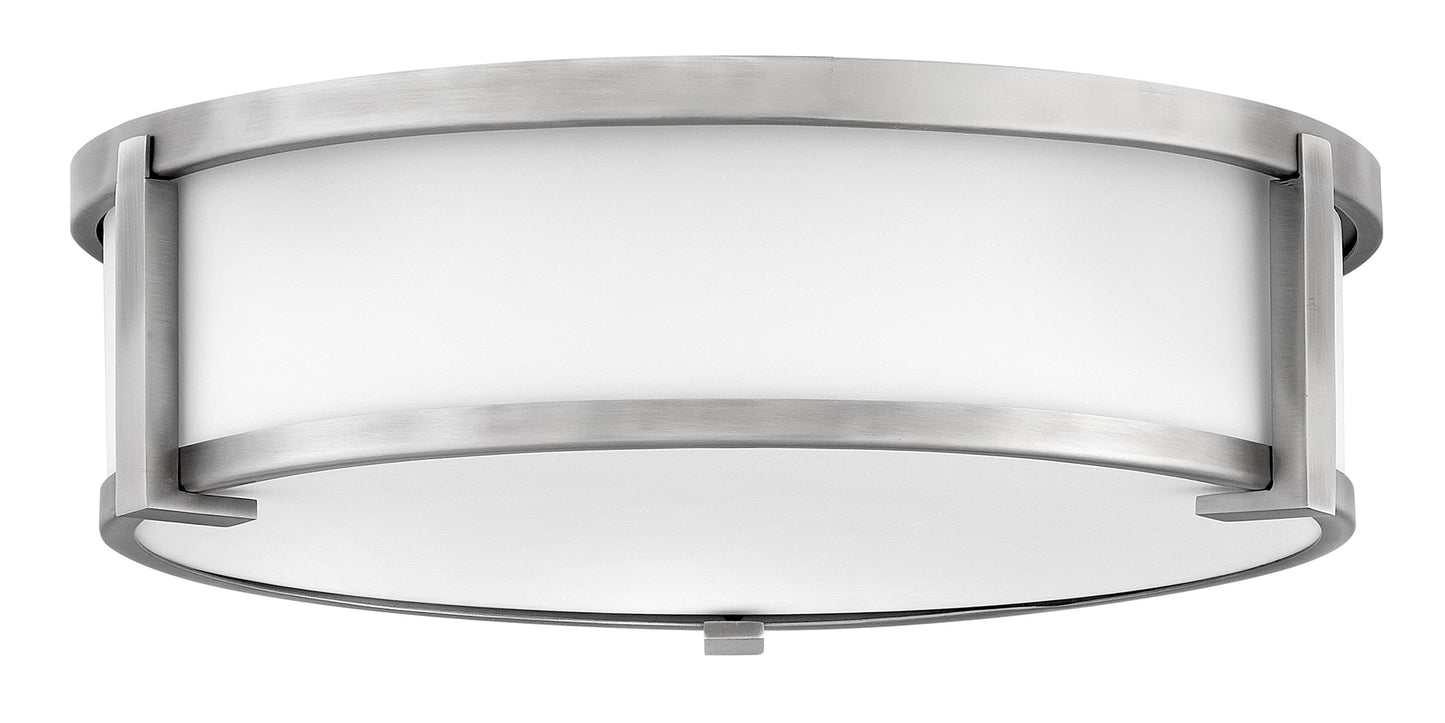 Lowell Medium Flush Mount In Brushed Nickel Finish