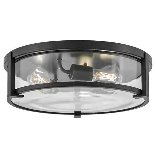 Lowell Medium Flush Mount In Black Finish