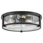Lowell Medium Flush Mount In Black Finish
