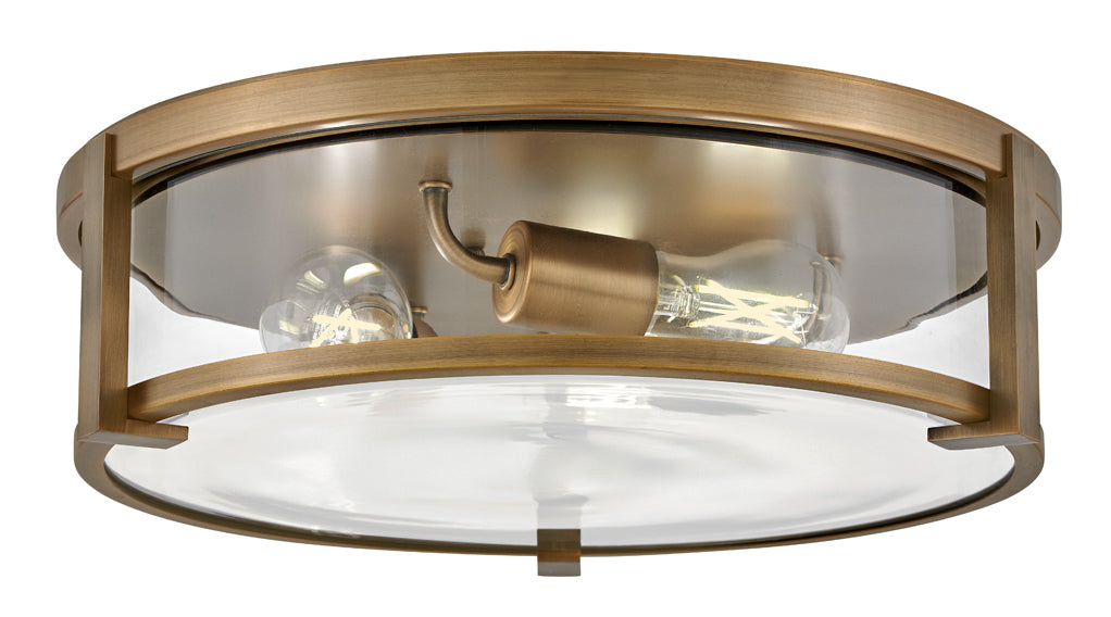 Lowell Medium Flush Mount In Light Brass Finish
