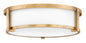 Lowell Medium Flush Mount In Light Brass Finish
