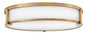 Lowell Large Flush Mount In Light Brass Finish