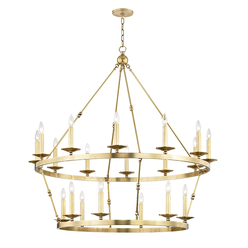 Allendale Chandelier with Aged Brass Finish