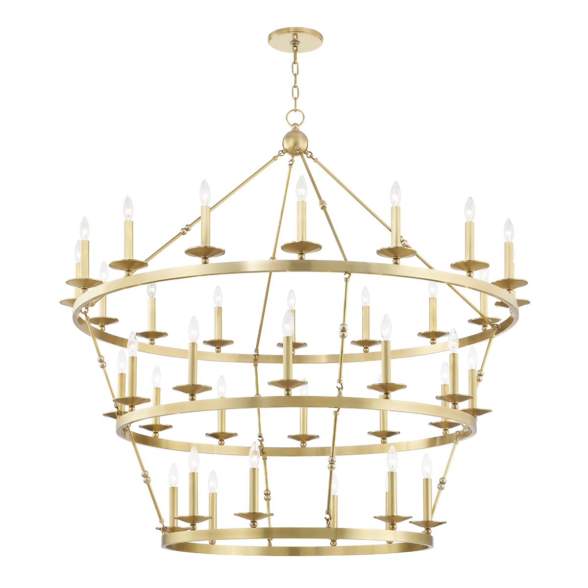 Allendale Chandelier with Aged Brass Finish