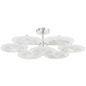 7 LIGHT SEMI FLUSH In POLISHED NICKEL Finish