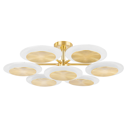 Topaz Semi Flush In VINTAGE POLISHED BRASS Finish