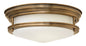 Hadley Small Flush Mount In Light Brass Finish